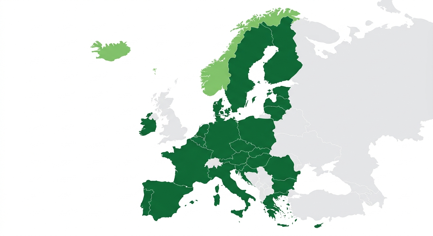 EU map showing covered countries